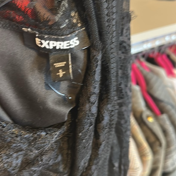 Express black lace halter neck sleeveless 2 pocket back zipper jumpsuit size S - Picture 2 of 3